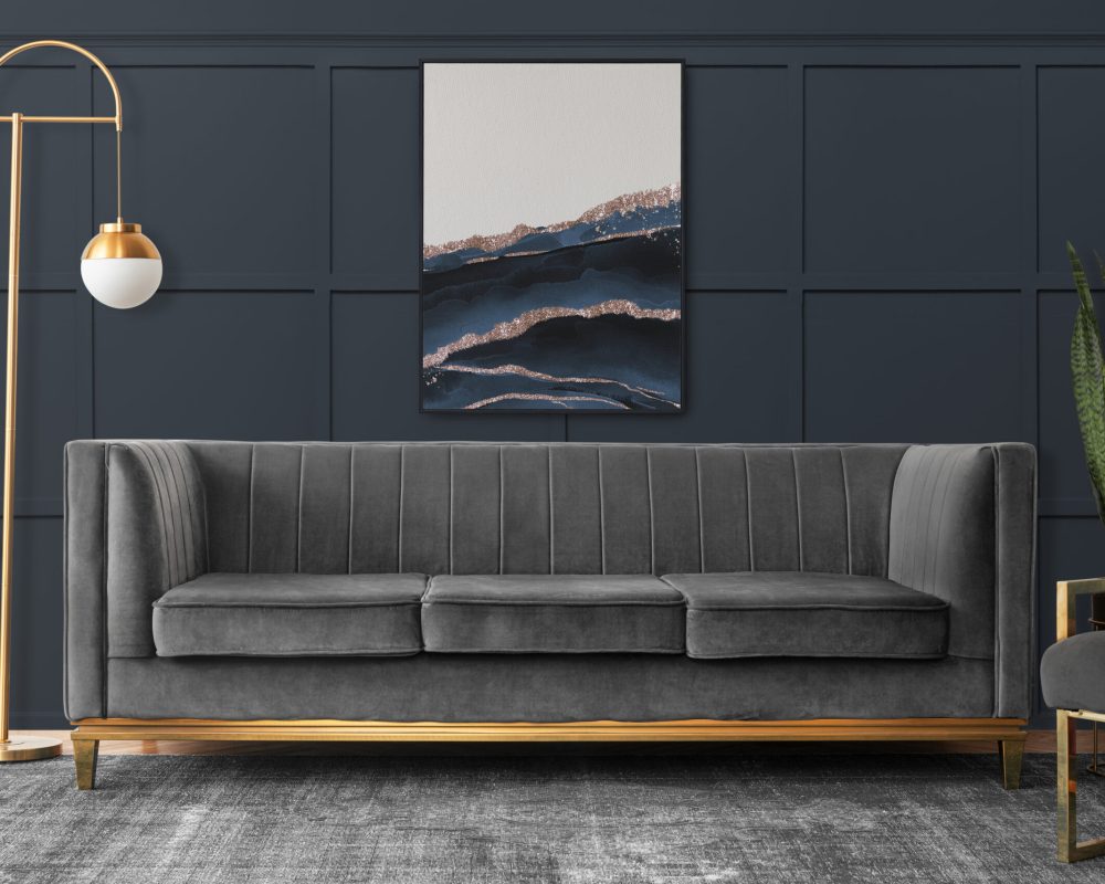 Chic modern luxury aesthetics style living room in gray tone